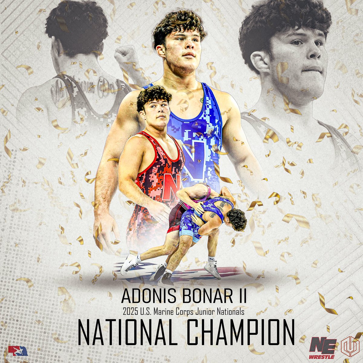 NEBwrestle's tweet image. FALL!!!! Adonis Bonar II is your 190lb Junior Greco NATIONAL CHAMPION! 🛑 🔥🔥🔥🔥
🎨 @MDensonDesigns