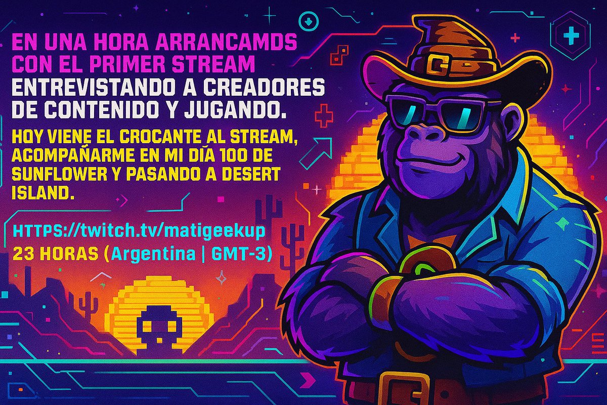 MatiGeekUp's tweet image. A eso de las 23 hs (Argentina | GMT -3) arrancamos el stream con @crocante_el de invitado!
Venite a twitch.tv/matigeekup
Los esperamos!