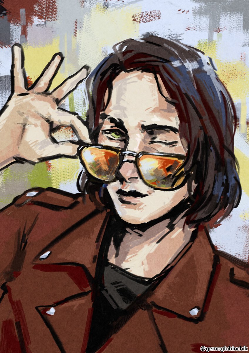 gemoglobinchik's tweet image. DE style self-portrait #discoelysium