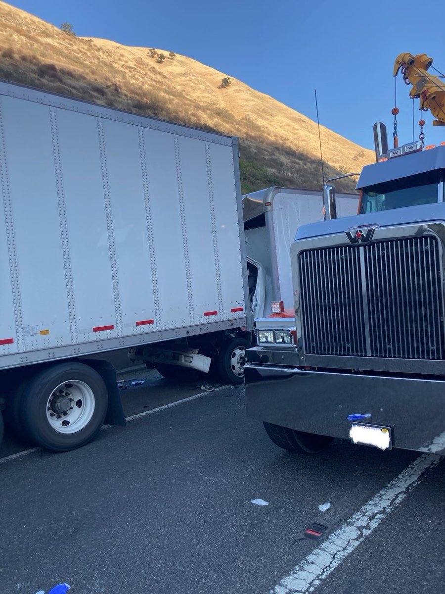 Due to a major injury crash, the far right two lanes of northbound I-5, near the east side escape ramp will be closed for approximately 2 hours. Emergency crews are on scene working to separate a box truck that became partially wedged under a semitrailer.