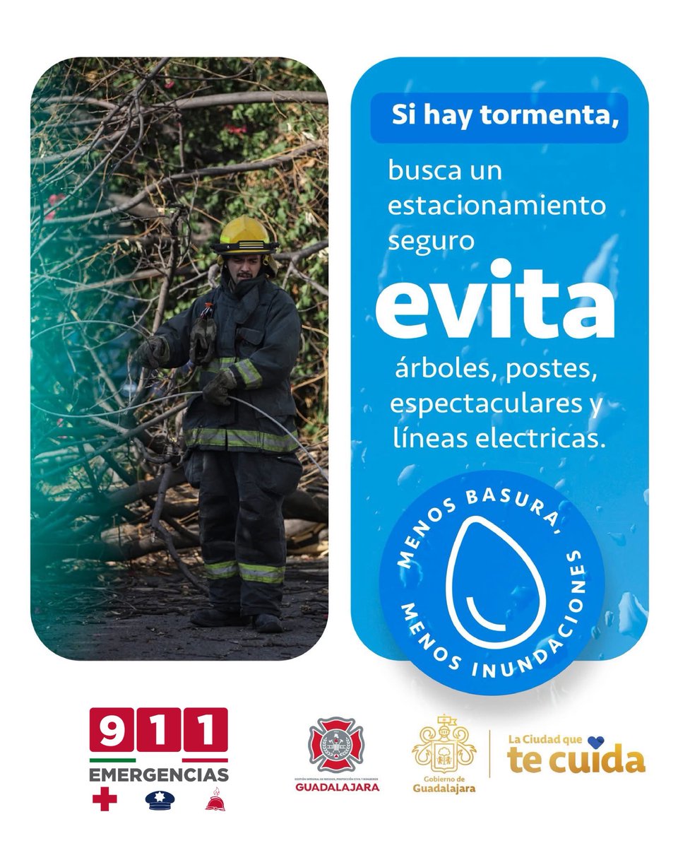 Tras las lluvias de esta tarde, equipos de distintas dependencias de nuestro Gobierno ya están en las calles recorriendo la ciudad. 

Les invitamos a seguir atentos a la información en los canales oficiales y a seguir las recomendaciones de <a href="/PCYBOMGDL/">Protección Civil y Bomberos Guadalajara</a>.