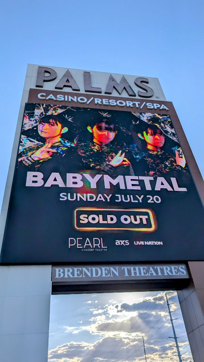 clamp_key's tweet image. 会場のデジタルサイネージにもせっかくアナウンス〜。Sold out‼️
#BABYMETAL #BABYMETALWolrdTour2025 #LasVegas