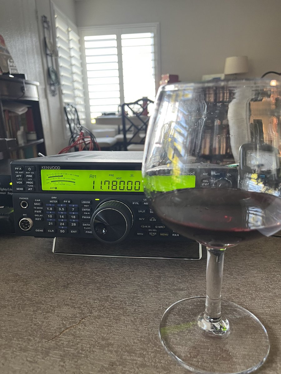 So far I’m having much better luck enjoying Brazilian chill-out music and a glass of wine than I was having in the RTTY North American QSO Party.