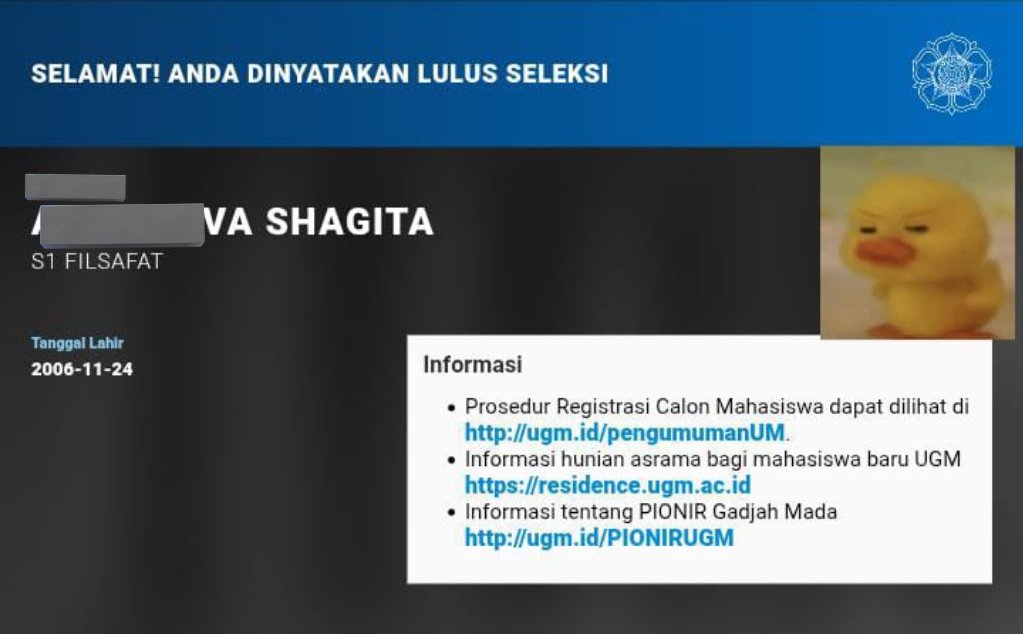 gitashaav's tweet image. life update 🤧🤧 walaupun bukan di jurusan yang diminati awal, tp makasi ugm dan filsafat 🥹