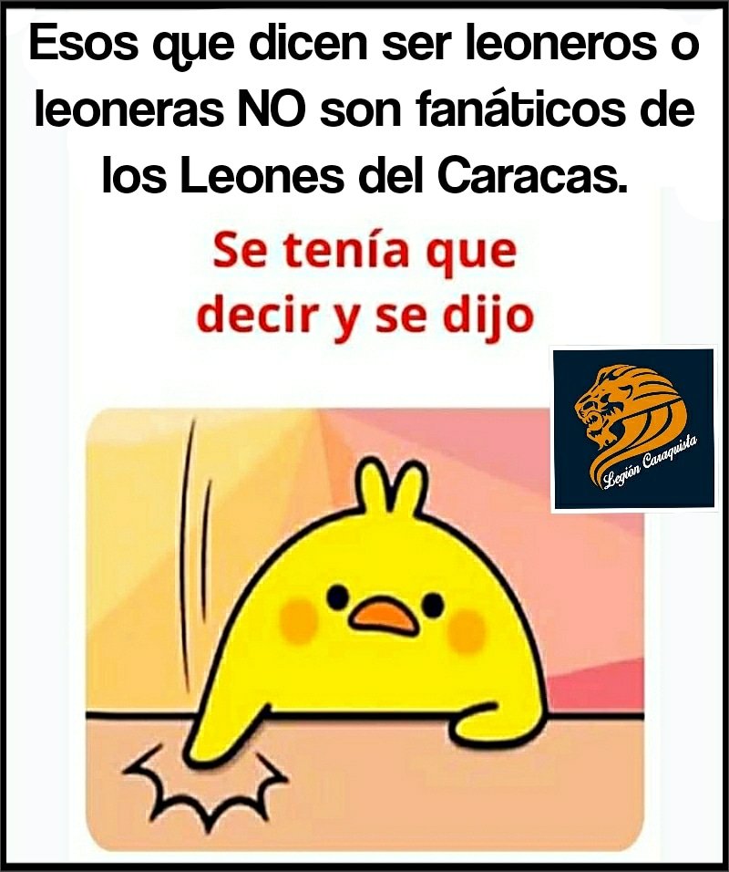 LegionCaraquist's tweet image. La fanaticada de los Leones del Caracas se llama Caraquista. ¡Se tenía que decir y se dijo! ✍️

*Caraquista: Fanático/a de los Leones del Caracas.

*Leonero/a: Cuidador de leones de un zoológico.

*Caraqueño/a: Persona nacida en Caracas.

¡Respeto para nuestra idiosincrasia! 🦁