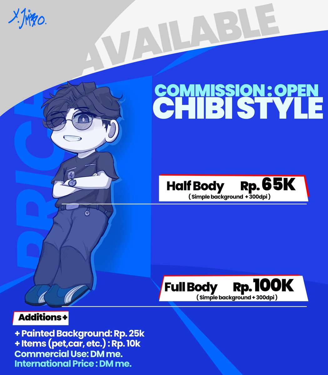YojustJimbo's tweet image. [💙 RT &amp;amp; Like are really appreciated 💙]
-commission open-

Hellow welcome with jimbo!, open comms for chibi artwork. My ToS &amp;amp; sample on image below.

For more information feel free to ask in DM!🙌🏼 (pls mention after DM!)

Slots open 0/7
#wtb #wts #commisionopen #artidn
