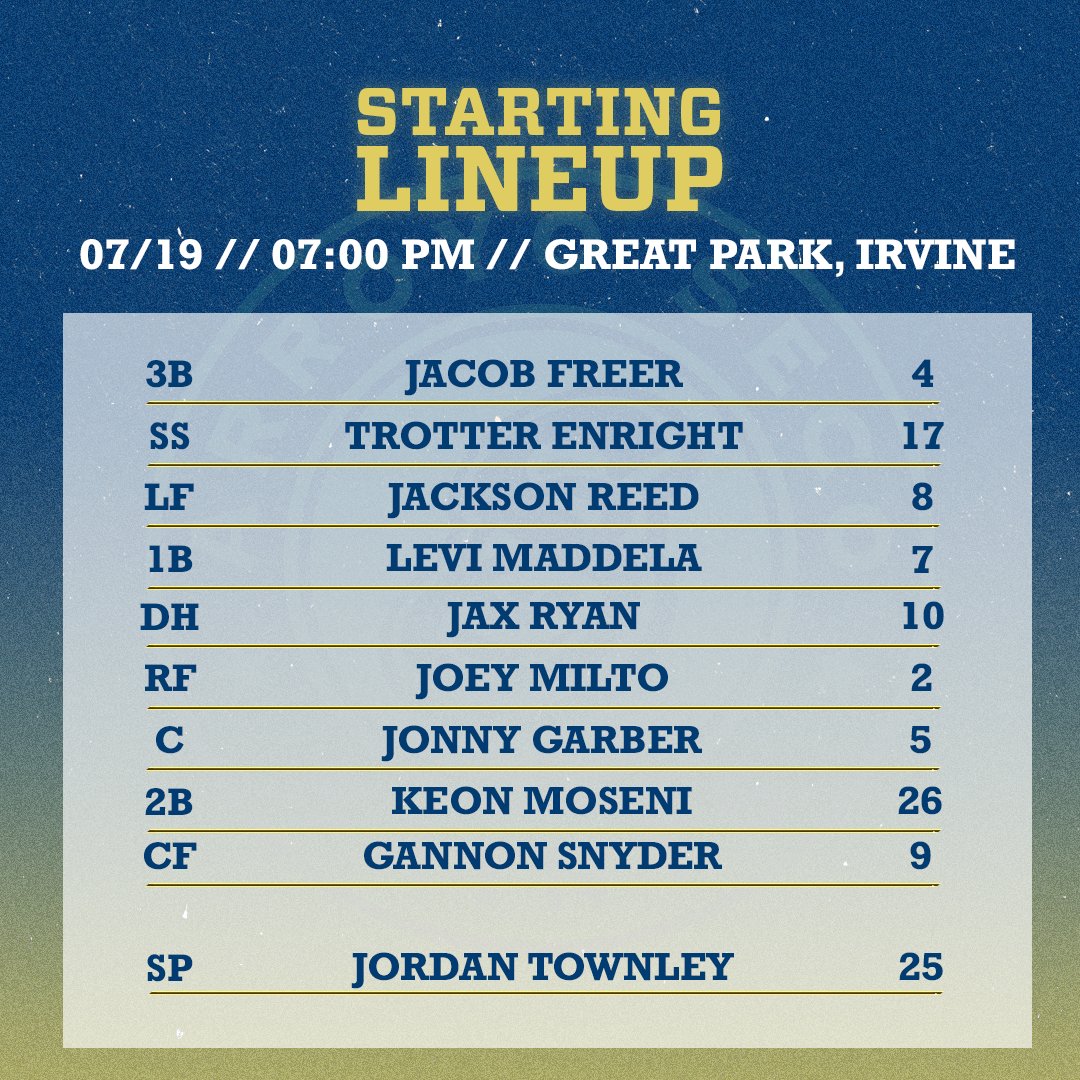 Starters for tonight's game at Great Park versus the Riptide!
#SaintsOfSummer #CCL2025