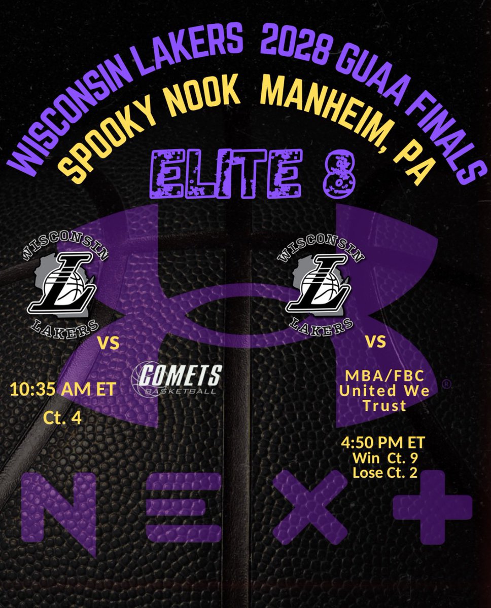 Job is not done yet. Here is our Elite 8 schedule for Sunday <a href="/WisconsinLakers/">Wisconsin Lakers</a>