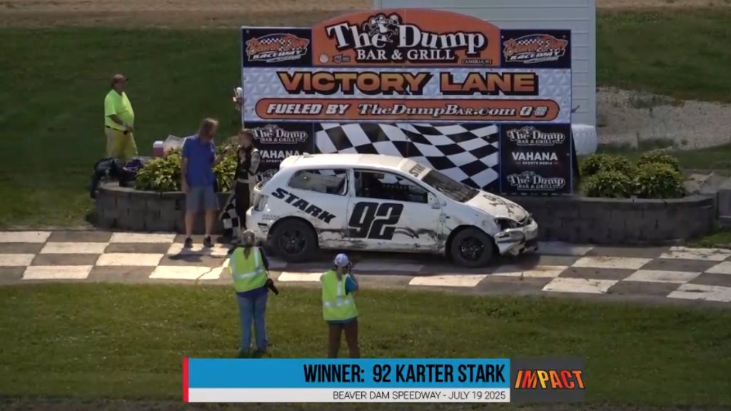 🏁 Congratulations to Karter Stark who wins the Eager Beaver 150 at Beaver Dam Raceway! 

2nd: Brody Rivest 
3rd: Carl Benn 
wismotorsports.net/schedules/even…