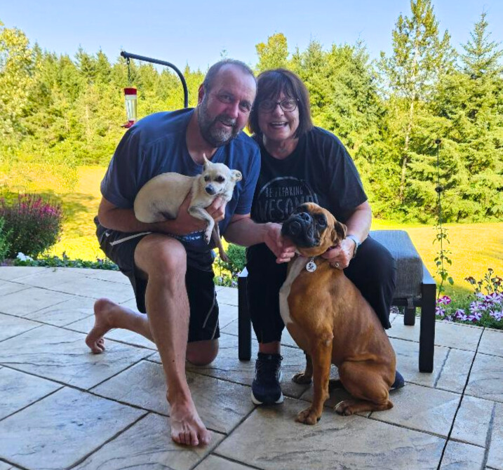 A New Beginning 💜🐾 Gregg, Kate and their 13 yr old Chihuahua  Finnegan found extra joy with Lucy (formerly Locket) from MLBR! She’s loving life with her new family, playtime in a big yard and relaxing with Finnegan. Welcome home, Lucy!