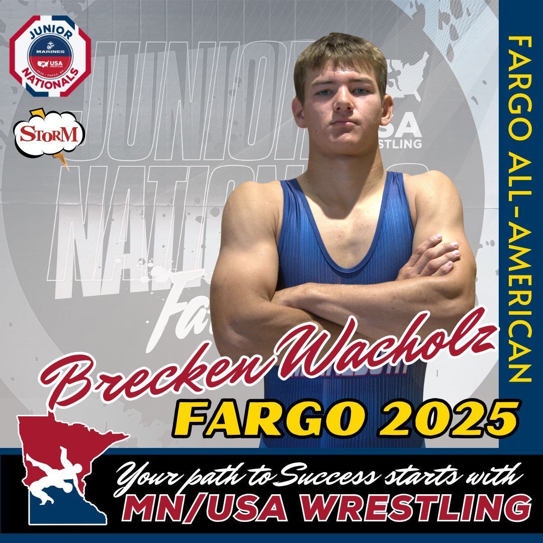 MNUSAW's tweet image. Congrats to Brecken Wacholz on becoming a 2025 Fargo All-American. #mnusawrestling #mnstorm