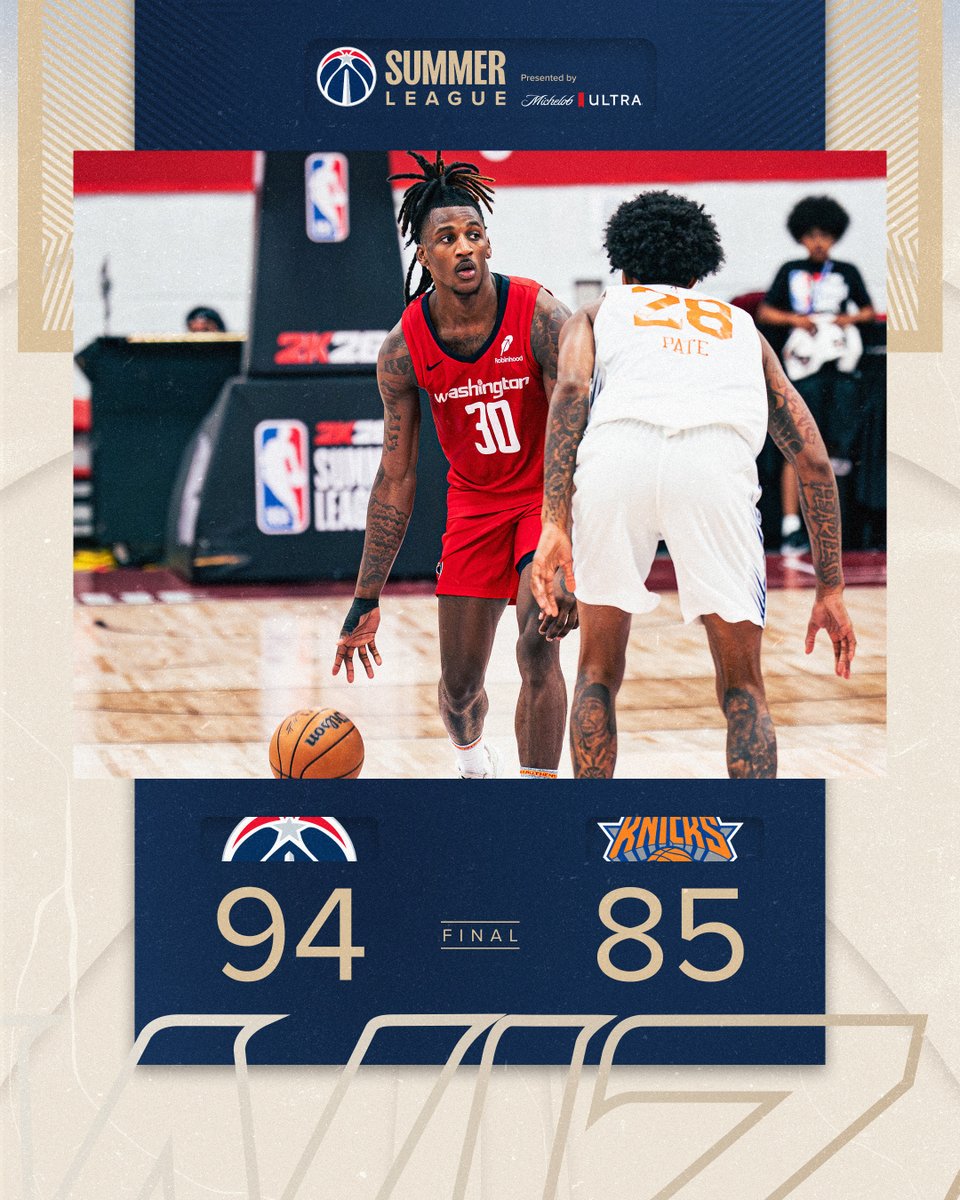 WashWizards's tweet image. Ending @NBASummerLeague with a dub ✅
#ForTheDistrict | @MichelobULTRA