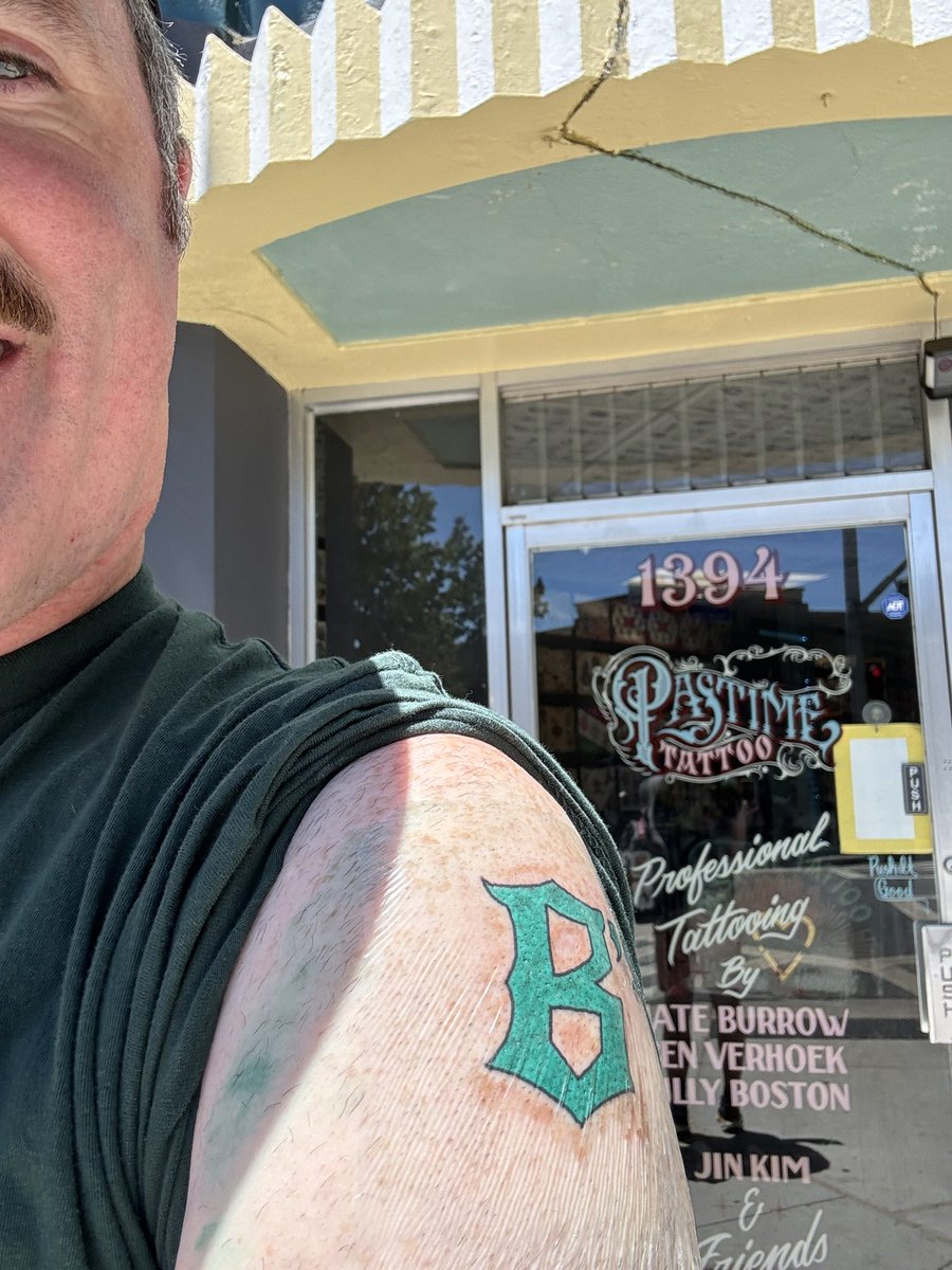 joebhorton's tweet image. Let’s go B’s FOREVER thanks to @PastimeTattoo and @OaklandBallers #OaklandForever #LetsGoOakland