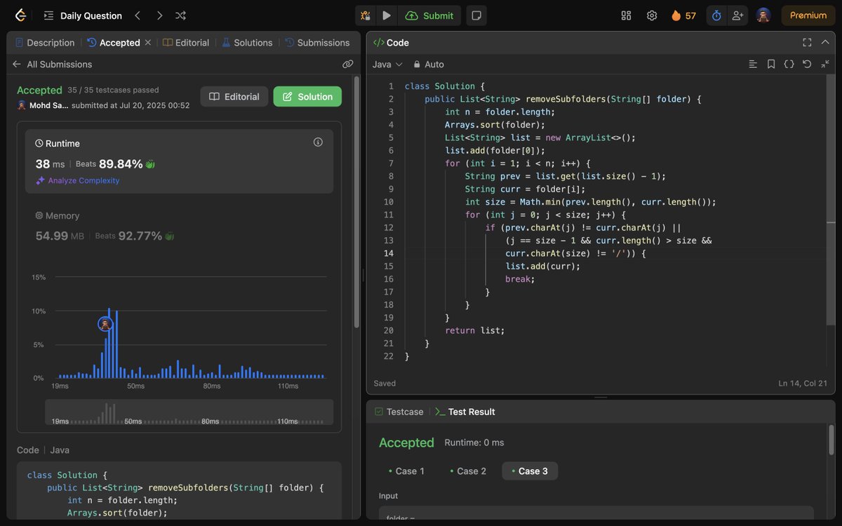 Mohd_Saqib_'s tweet photo. 🚀 Day 361 of Code 🚀

Solved:
✅ 3618. Split Array by Prime Indices
✅ 3619. Count Islands With Total Value Divisible by K
✅ 1233. Remove Sub-Folders from the Filesystem

#Day361 #LeetCode #DSA #DailyProblem #ProblemSolving #DFS #StringAlgorithms #PrimeNumbers #100DaysOfCode https://t.co/PHN8Q5deKY