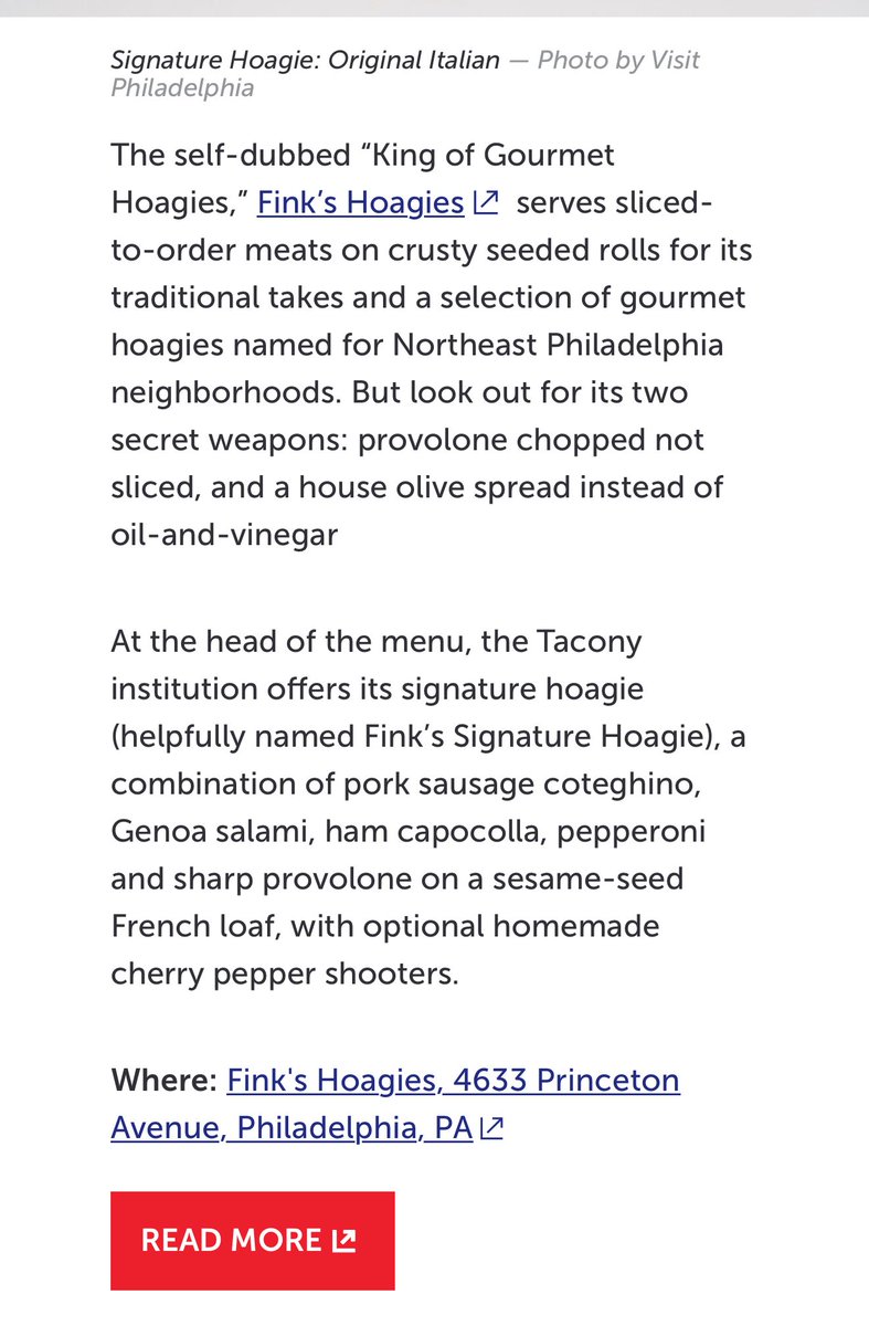 Finks_Hoagies's tweet image. It’s always an honor to be named on any list for our hoagies. It’s a HUGE honor to be included as one of the 13 MUST TRY Hoagies in Philadelphia by the experts who know Philly best, @visitphilly
Best Finkin’ Hoagies
Check out the rest of the list here: visitphilly.com/articles/phila…