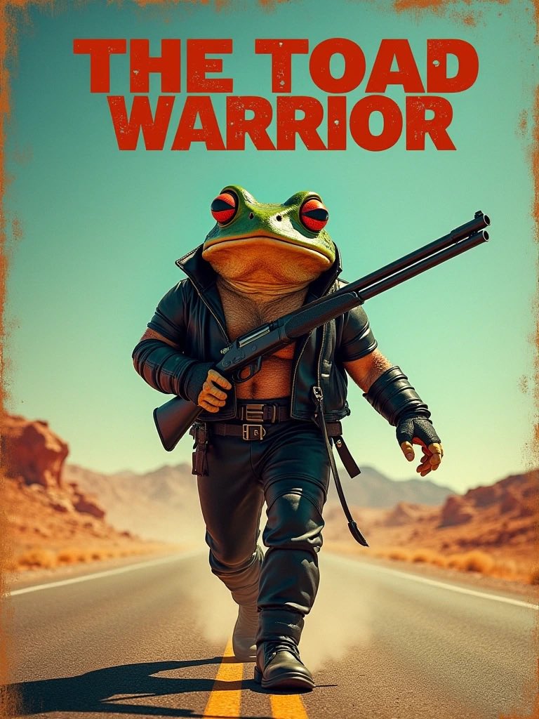 Loon26's tweet image. The Toad Warrior. 
#AIartists #AIArtistCommunity #Ai #AIArtwork #AIArtGallery #madmax #road #toad #surrealart #3D #design #INSTAGRAM #classic #cool #portrait