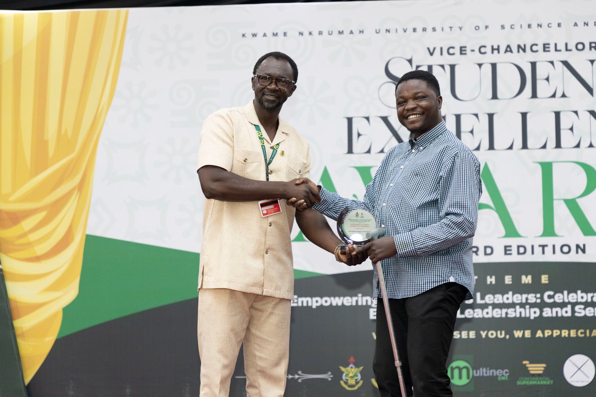 compengKNUST's tweet image. ๐@king_Dzramado , Computer Engineering student, has received the ๐๐จ๐ฌ๐ญ ๐๐ฎ๐ญ๐ฌ๐ญ๐๐ง๐๐ข๐ง๐ ๐๐ญ๐ฎ๐๐๐ง๐ญ ๐๐๐๐๐๐ซ ๐ฐ๐ข๐ญ๐ก ๐๐ข๐ฌ๐๐๐ข๐ฅ๐ข๐ญ๐ฒ award at the ๐๐ข๐๐ ๐๐ก๐๐ง๐๐๐ฅ๐ฅ๐จ๐ซโ๐ฌ ๐๐ญ๐ฎ๐๐๐ง๐ญ๐ฌโ ๐๐ฑ๐๐๐ฅ๐ฅ๐๐ง๐๐ ๐๐ฐ๐๐ซ๐๐ฌ ๐๐๐๐.
Ayekoo.