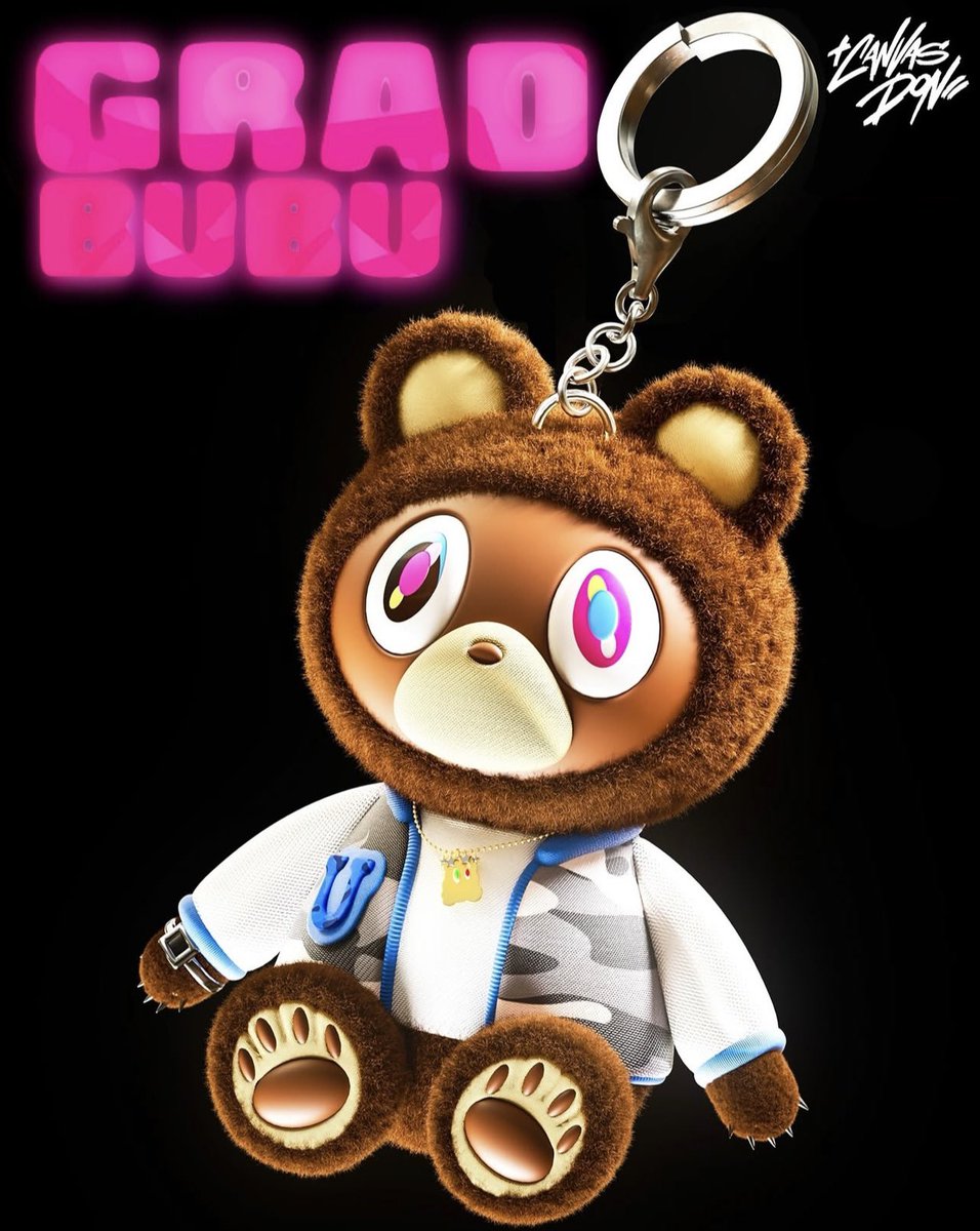 KanyeUpdated's tweet image. Kanye West Graduation Bear Labubu
(via IG/thecanvasdon)