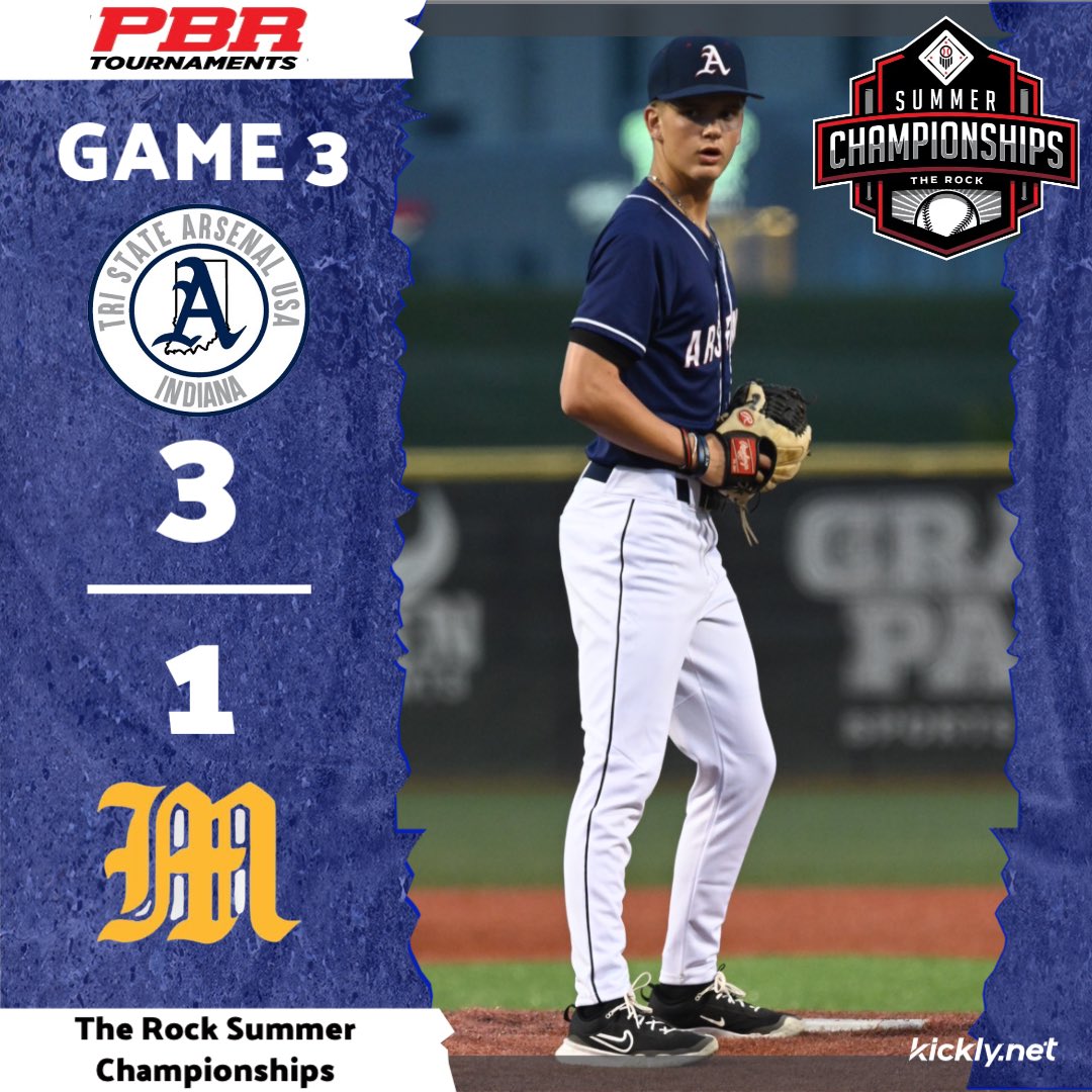 Arsenal Indiana 2026 (@arsenalusain) on Twitter photo GM#3
<a href="/PBRTournaments/">Prep Baseball Tournaments</a> Rock Summer Championships 17U
Arsenal: 3
MN Grizzlies: 1
<a href="/Cameron_fathman/">Cameron fathman</a>
5.2 IP | 2 H | 1 R | 2 BB | 5 K
<a href="/JulienBailey2/">Julien Bailey</a>
1.1 IP | 0 H | 0 R | 0 BB | 3 K
<a href="/Aiden_Phillips_/">Aiden</a> 1-4 R
<a href="/MaxShreiner/">Max Shreiner</a> 1-3
<a href="/connorbenson21/">Connor Benson</a> 3-3 R RBI
<a href="/ZaneWirges/">Zane Wirges</a> 1-3 R
<a href="/merickmillhorn/">merick</a> GM#3
<a href="/PBRTournaments/">Prep Baseball Tournaments</a> Rock Summer Championships 17U
Arsenal: 3
MN Grizzlies: 1
<a href="/Cameron_fathman/">Cameron fathman</a>
5.2 IP | 2 H | 1 R | 2 BB | 5 K
<a href="/JulienBailey2/">Julien Bailey</a>
1.1 IP | 0 H | 0 R | 0 BB | 3 K
<a href="/Aiden_Phillips_/">Aiden</a> 1-4 R
<a href="/MaxShreiner/">Max Shreiner</a> 1-3
<a href="/connorbenson21/">Connor Benson</a> 3-3 R RBI
<a href="/ZaneWirges/">Zane Wirges</a> 1-3 R
<a href="/merickmillhorn/">merick</a>