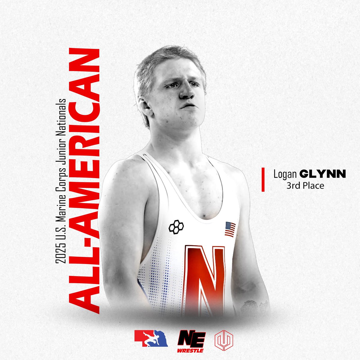 NEBwrestle's tweet image. Logan Glynn 3rd Place Junior Greco All-American!! 🛑
Logan won an exciting 11-10 match to capture the 🥉
🎨 by @MDensonDesigns
📸 @mogui131
