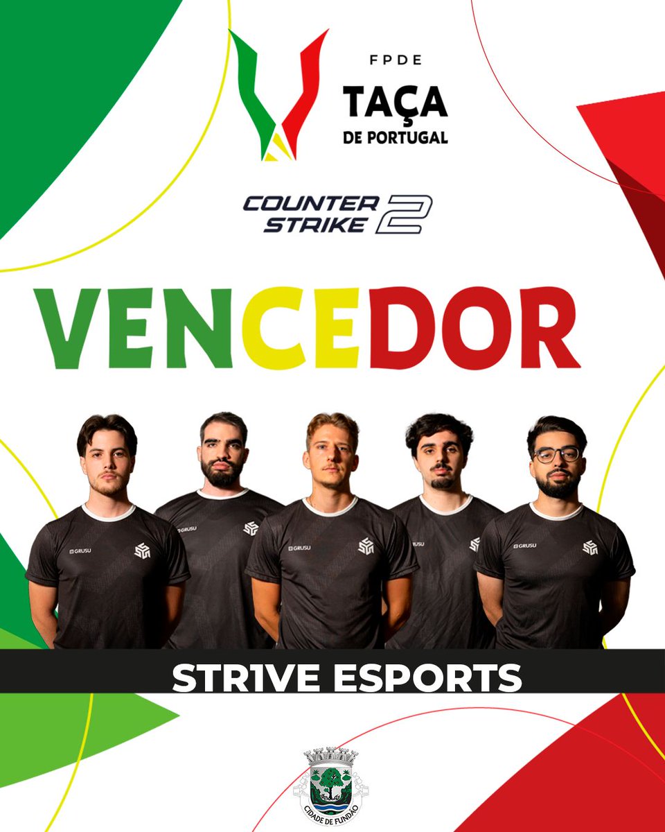 Federação Portuguesa de Esports (@fpdeoficial) on Twitter photo 🏆 <a href="/str1veesports/">Str1ve eSports</a> são os grandes vencedores da Taça de Portugal de Counter Strike Open 2025 🏆
💪Lutaram até ao fim, que final surpreendente 💪 Parabéns !
<a href="/CMFundao/">Município do Fundão</a>
#FPDE #TDP2025 #Esports #EsportsPortugal #Esports2025 #EsportsPortugal2025 #Fundao #TacadePortugal 🏆 <a href="/str1veesports/">Str1ve eSports</a> são os grandes vencedores da Taça de Portugal de Counter Strike Open 2025 🏆
💪Lutaram até ao fim, que final surpreendente 💪 Parabéns !
<a href="/CMFundao/">Município do Fundão</a>
#FPDE #TDP2025 #Esports #EsportsPortugal #Esports2025 #EsportsPortugal2025 #Fundao #TacadePortugal