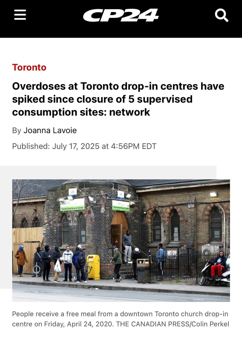When there are no safe consumption sites in Ontario - everywhere is a consumption site. The Ford government makes the situation more unsafe for everyone. Just because someone has a drug problem doesn't make their life worth nothing.
ctvnews.ca/toronto/local/…
