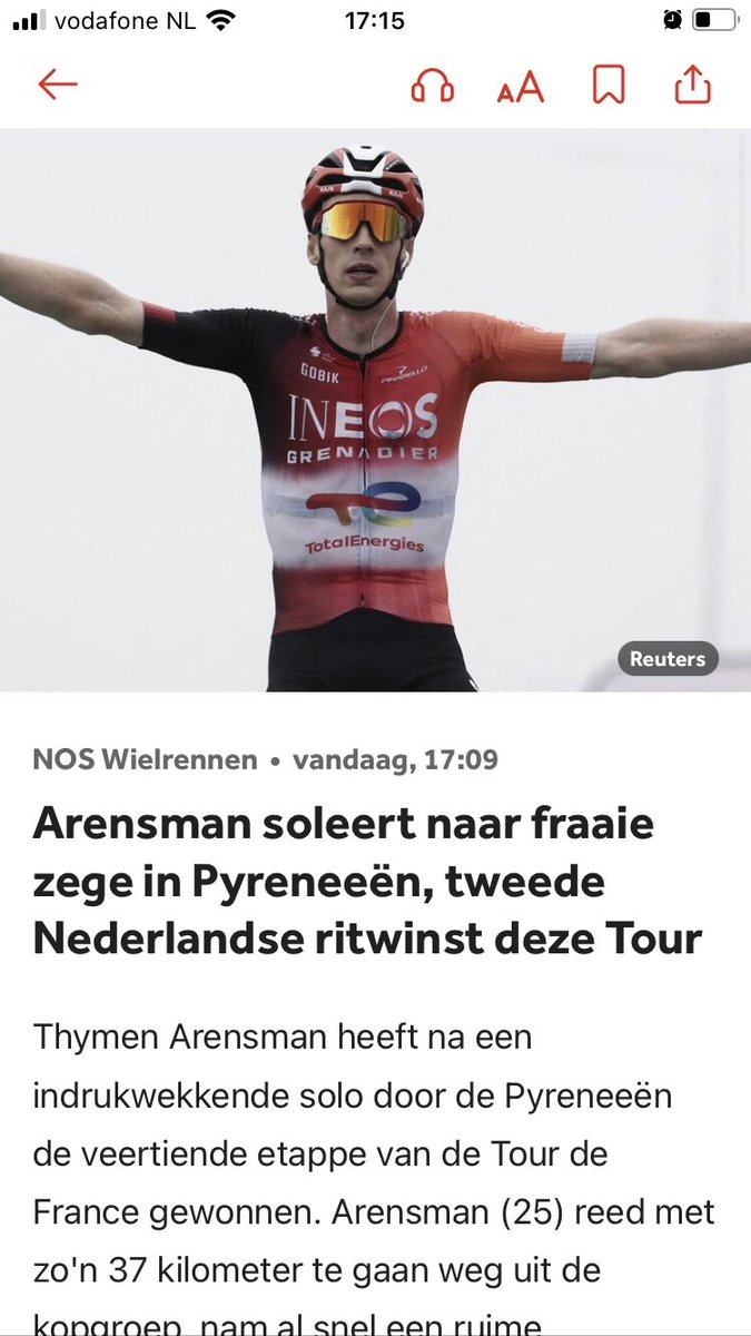 NielsAhob2's tweet image. Een heroïsche overwinning van de Nederlander Arensman in een zware Pyreneeën-rit.  

Dus de Avondetappe kijken om 23:25, helaas… 

Een zeer matige voetbalwedstrijd krijgt de voorkeur van @NOSsport #avondetappe #deavondetappe #fradui #frager @NOSwielrennen