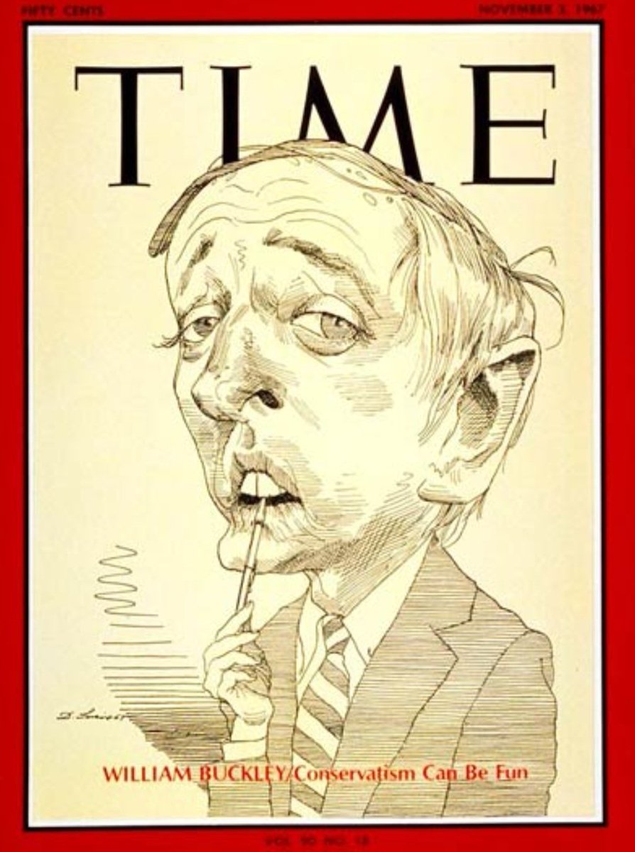 larryperelman's tweet image. William F. Buckley, Jr., age 42, on the cover of Time Magazine from November 3, 1967 which said, "Conservatism can be fun." Iconic cover for an iconic man!