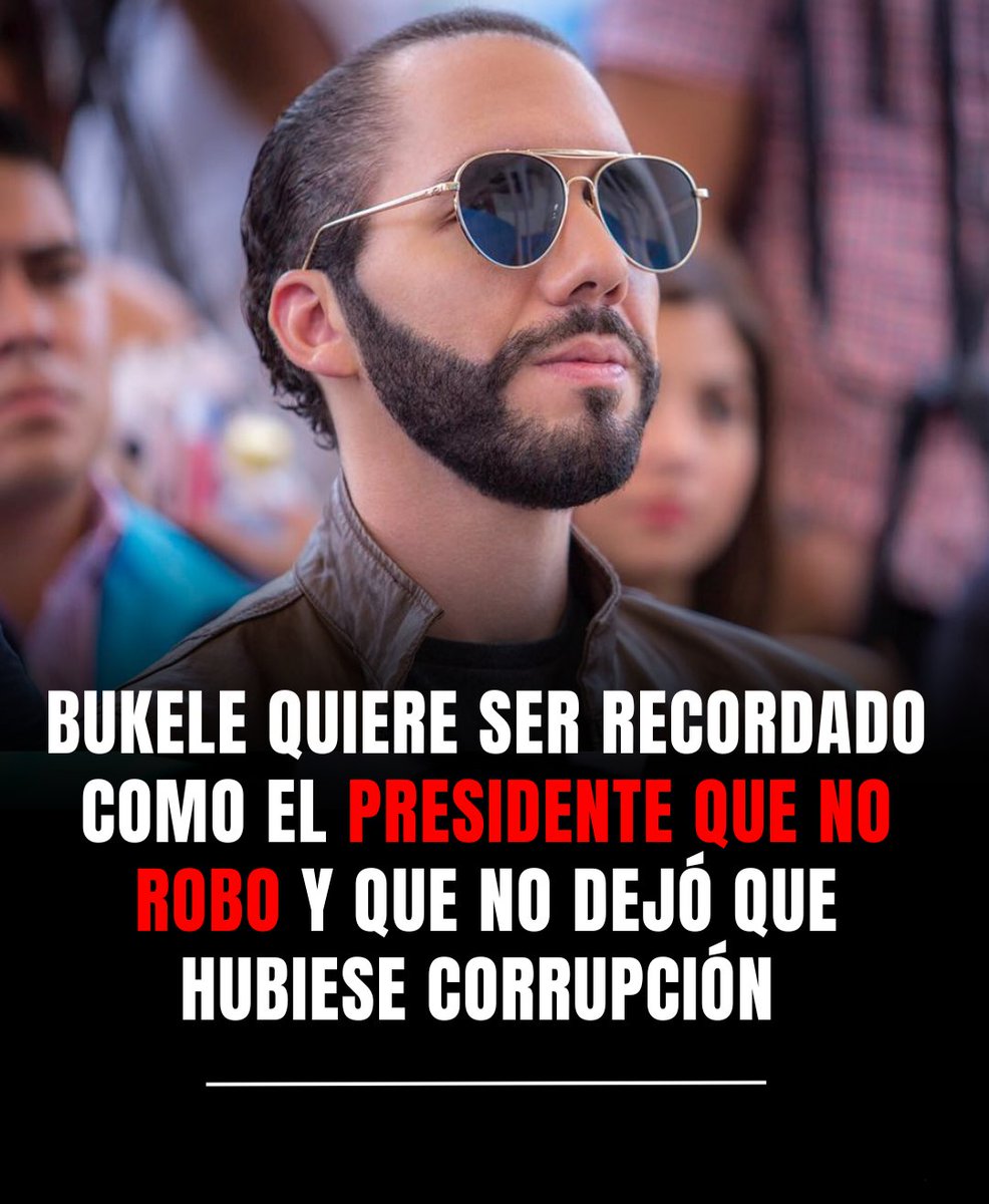 🇸🇻 Nayib Bukele aseguró que su objetivo no es sólo transformar El Salvador, sino dejar una huella clara; ser recordado como el presidente que no robó ni permitió corrupción. 
Con cada declaración que vierte continúa reforzando su imágen de líder firme y directo.