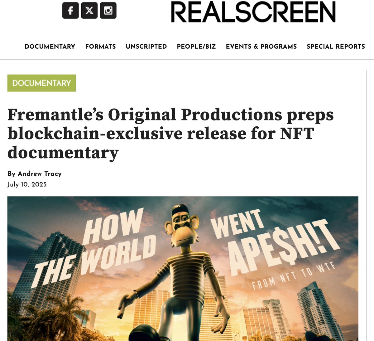 stuff_io's tweet image. This is the documentary you can't miss!
@FremantleUS @realscreen @OriginalProds @BoredApeYC