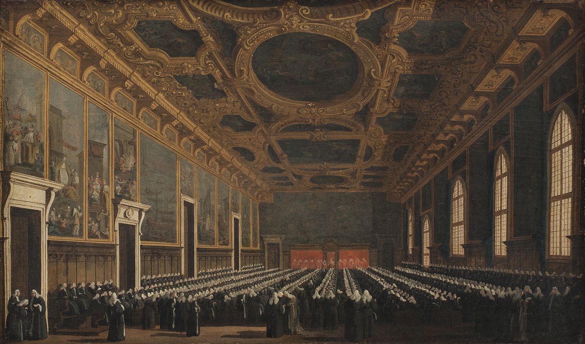 ArtistCanaletto's tweet image. The Doge and Grand Council in Sala del Maggior Consiglio #artbots #canaletto