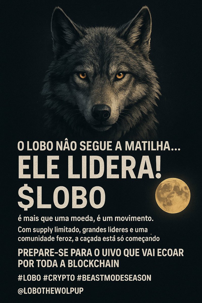 🛡️ The wolf doesn't follow the pack… it leads!
$LOBO is more than a currency, it's a movement.
With a limited supply, strong leaders, and a fierce community, the hunt is just beginning.

🌕 Prepare for the howl that will echo throughout the blockchain.
#LOBO #BTC  @LOBOTHEWOLPUP