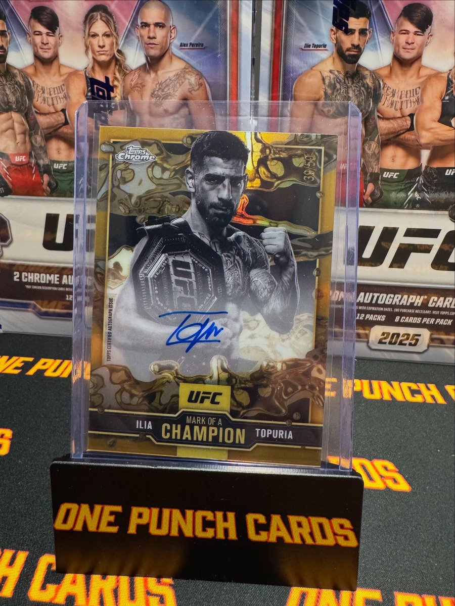 onepunchcards's tweet image. 🔥 Just ripped open some UFC cards and WOW! Pulled some absolute BANGERS: /25, /50 autos, /99 autos, numbered RC autos, and MORE! 🥊 Check out these insane hits! #UFC
