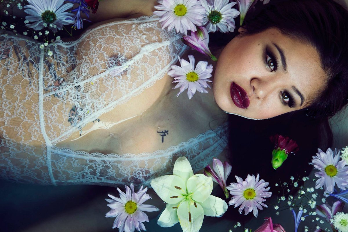 In the flower bed