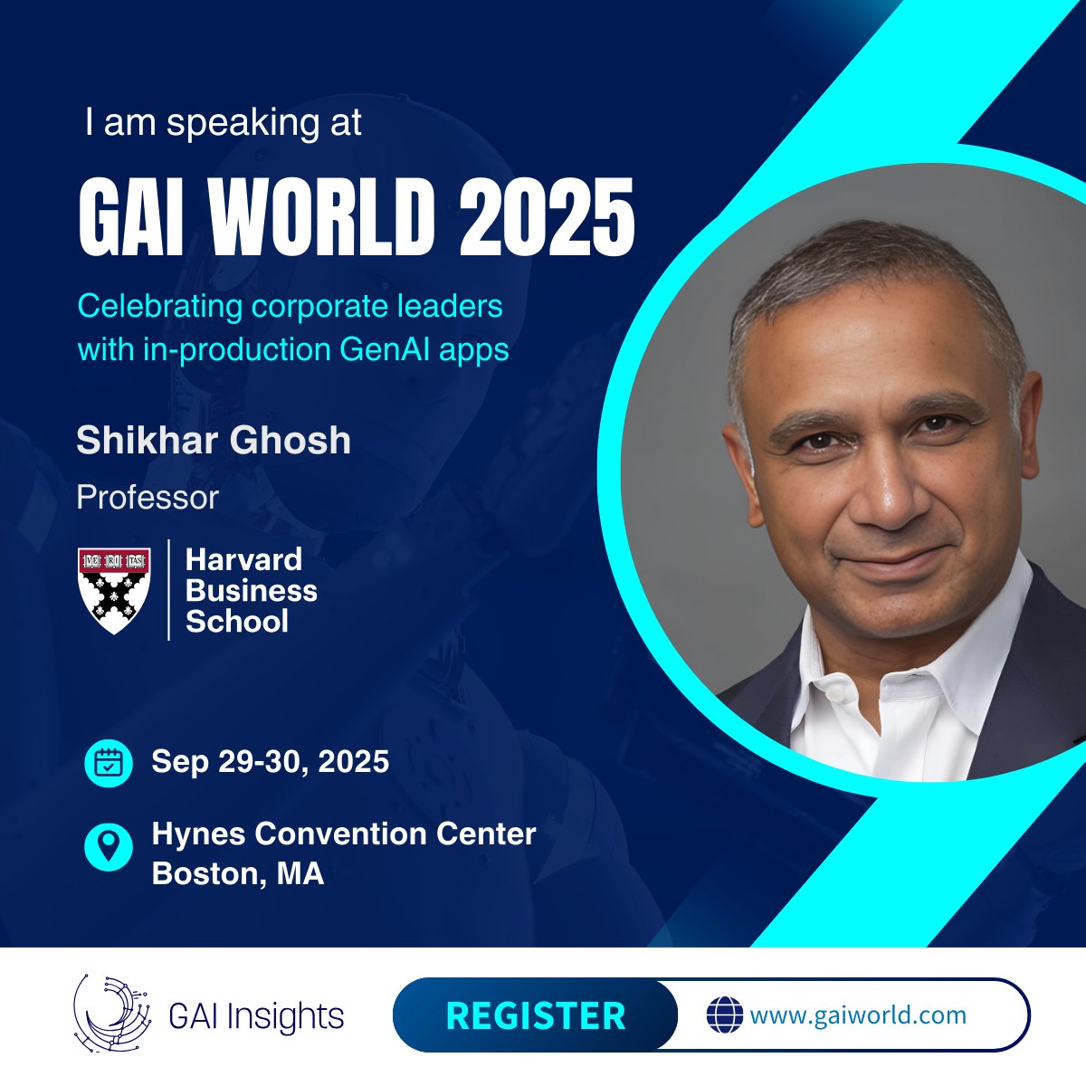 GaIinsights's tweet image. Harvard alums, get excited: We're bringing Professor Shikhar Ghosh to the stage!
A celebrated entrepreneur and educator, Shikhar has founded and led several tech-driven ventures and earned accolades from Forbes, Fortune, and BusinessWeek for his bold leadership and innovation.…