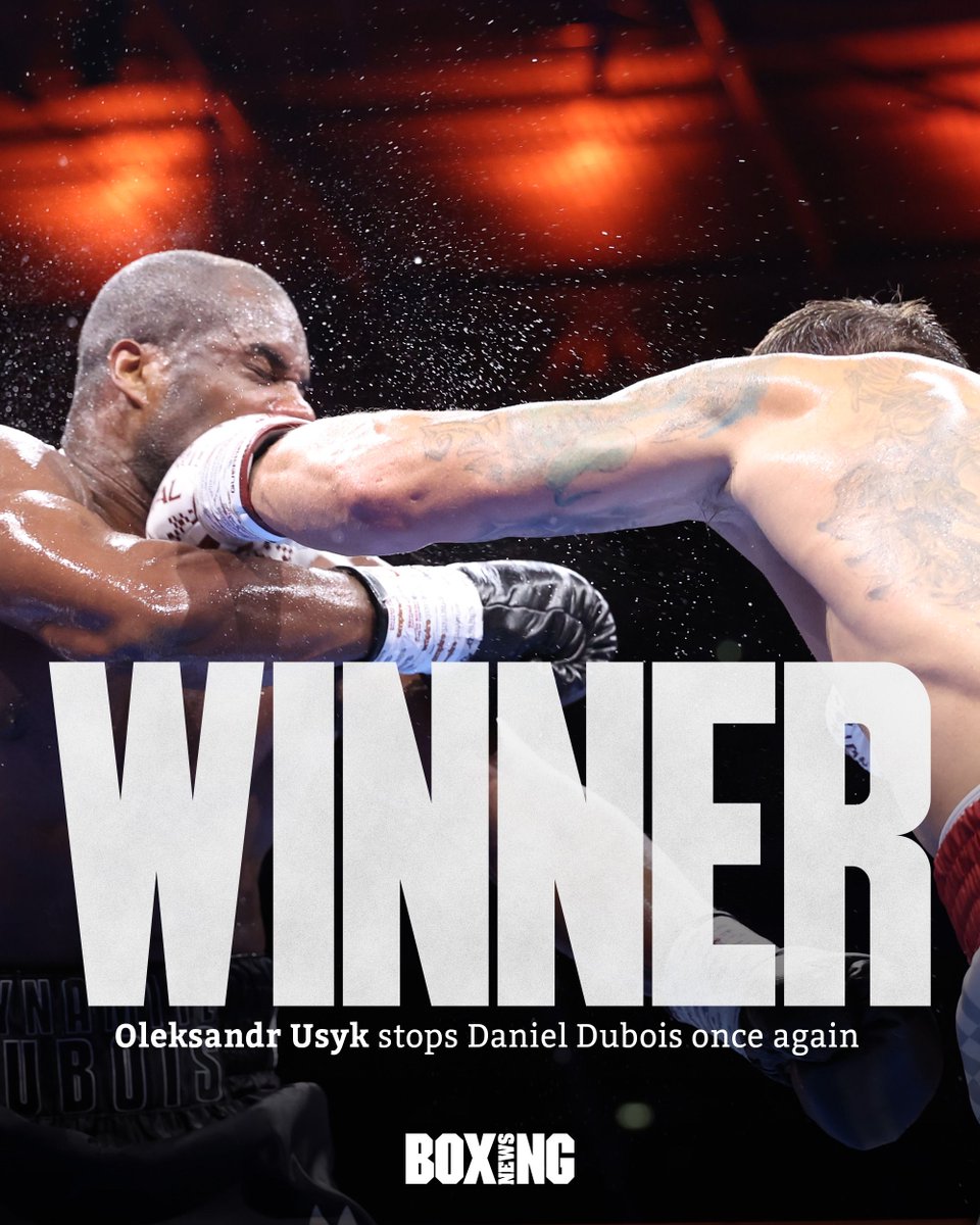 BoxingNewsED's tweet image. ๐ฅ๐บ๐ฆ ๐๐ฌ๐ฒ๐ค ๐ญ๐๐ค๐๐ฌ ๐จ๐ฎ๐ญ ๐๐ฎ๐๐จ๐ข๐ฌ ๐ข๐ง ๐ซ๐๐ฆ๐๐ญ๐๐ก
Oleksandr Usyk is undisputed heavyweight champion of the world for a second time after producing a stunning fifth round KO win over Daniel Dubois at Wembley Stadium.
#UsykDubois2