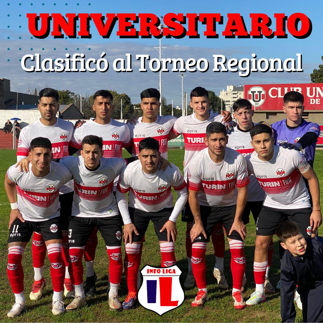 #Universitario clasificó al #TorneoRegional 2025/26 ⤴️

Tras la victoria conseguida hoy, la U ganó su zona y así aseguró su lugar en el torneo nacional.

ℹ️ Será la tercera participación en los últimos 4 torneos.