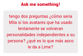 ArandanoEdgy's tweet image. sus avatares SON personalidades independientes, que Mila sabe como actuar bien por que su poder se basa en hacer actuaciones perfectas para su poder del shapeshifting, aunque puede ponerse muy OOC cuando lo vea indicado
Lime le da asco y miedo las ratas
arandanoedgy.straw.page