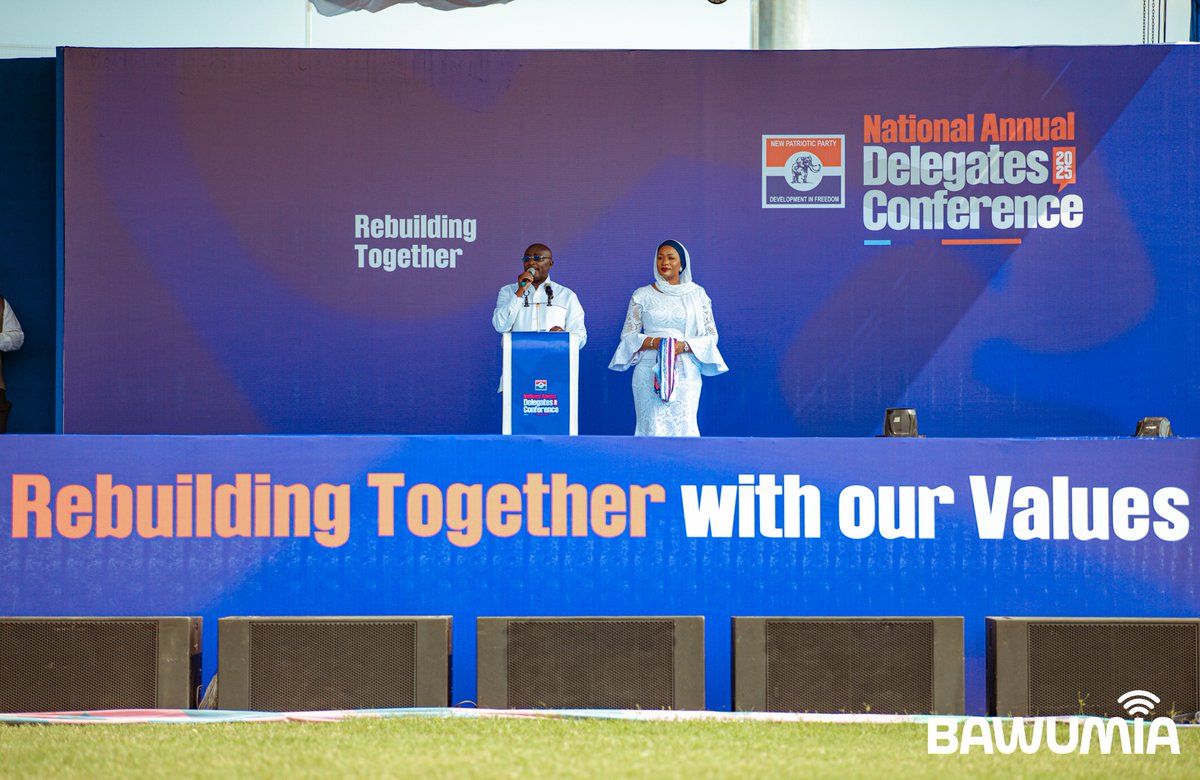 MBawumia's tweet photo. Today, the @NPP_GH once again demonstrated our resilience, even in challenging times. As part of our rebuilding efforts, the National Delegates Conference held at the University of Ghana provided a vital opportunity to make significant amendments to our constitution.

This marks a major step forward in our mission to return the Party to power in 2028.

I am deeply grateful to all the delegates and the rank and file of the Party for their dedicated participation. As our delegates journey back home, I pray for safe travels and wish all patriots a restful and fulfilling weekend.

Kukrudu!!!!