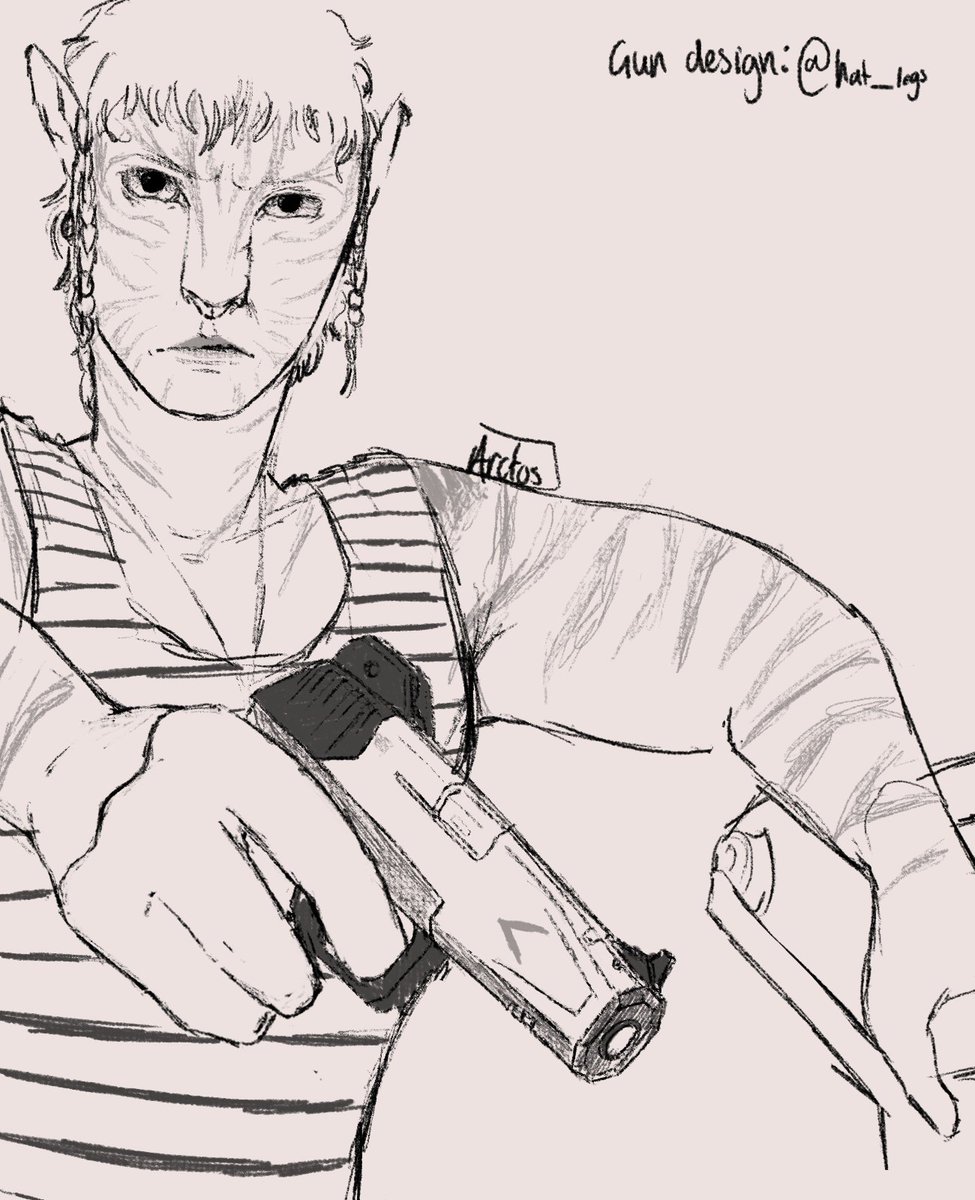 Deathgotmedrink's tweet image. Comm for @blyatman1986 !! Hes a little less chill now lmfao
(Gun design by @/hat_legs)