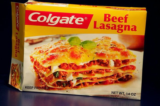 the_joe_marotta's tweet image. Colgate: we make toothpaste
me: oh yea, cool
Colgate: and lasagna