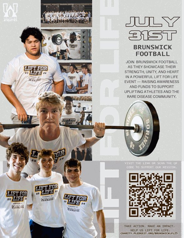 Coach_Wayne55's tweet image. One workout can make a difference!

Join us in supporting the 30 million Americans living with a rare disease by showing your support as @Wick_Football_ teams up with @UpliftingAth for our 2nd annual Lift for Life on July 31st! #WeTackleRare

Donate here: charity.pledgeit.org/brunswicklfl25