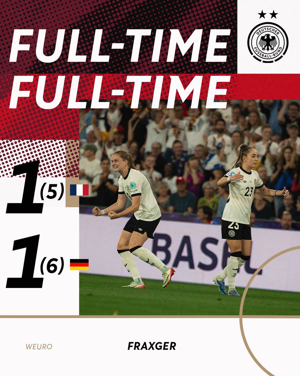 DFB_Team_EN's tweet image. Weβre through to the semis! What a win! ππ₯
#DFB #GermanFootball #GermanWNT #WEURO25
πΈ Yuliia Perekopaiko/DFB