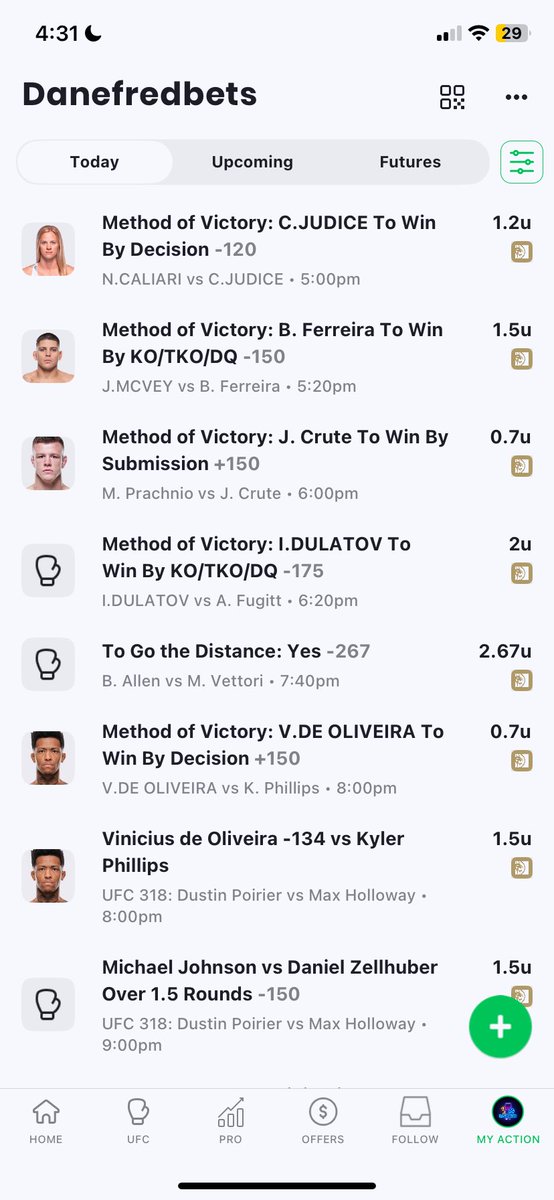 Danefredbets's tweet photo. UFC 318 PLAYS🥊🥊
$1000 to someone who LIKES this post if we go 14-0❤️🧹
Full Card on pics 👇
#ufc318 #giveaway #freeplay #mma #halloway https://t.co/ANiauuiF2n