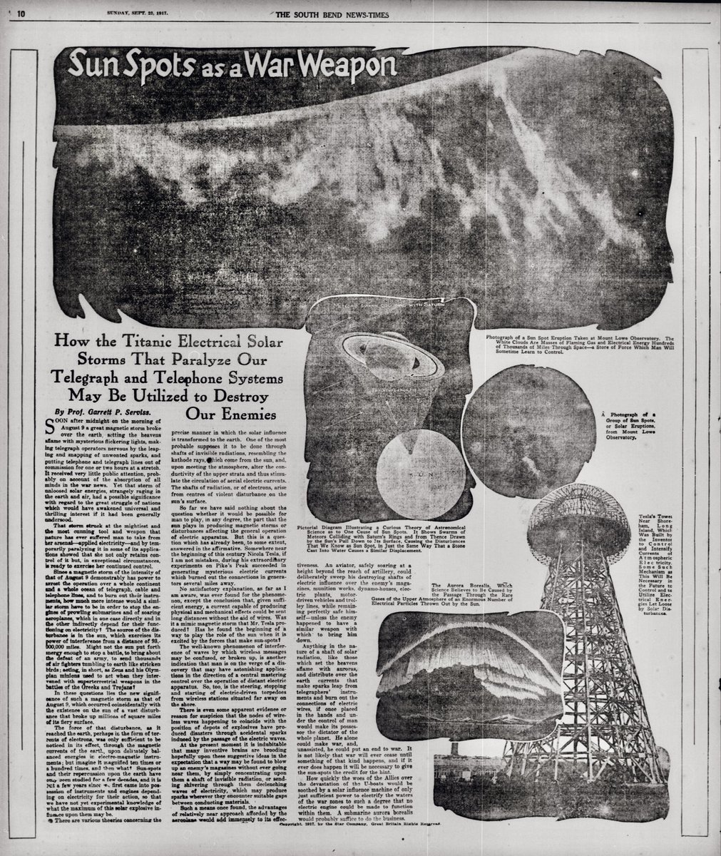 oddoldnews's tweet image. Sun Spots As A War Weapon
South Bend news-times., September 23, 1917