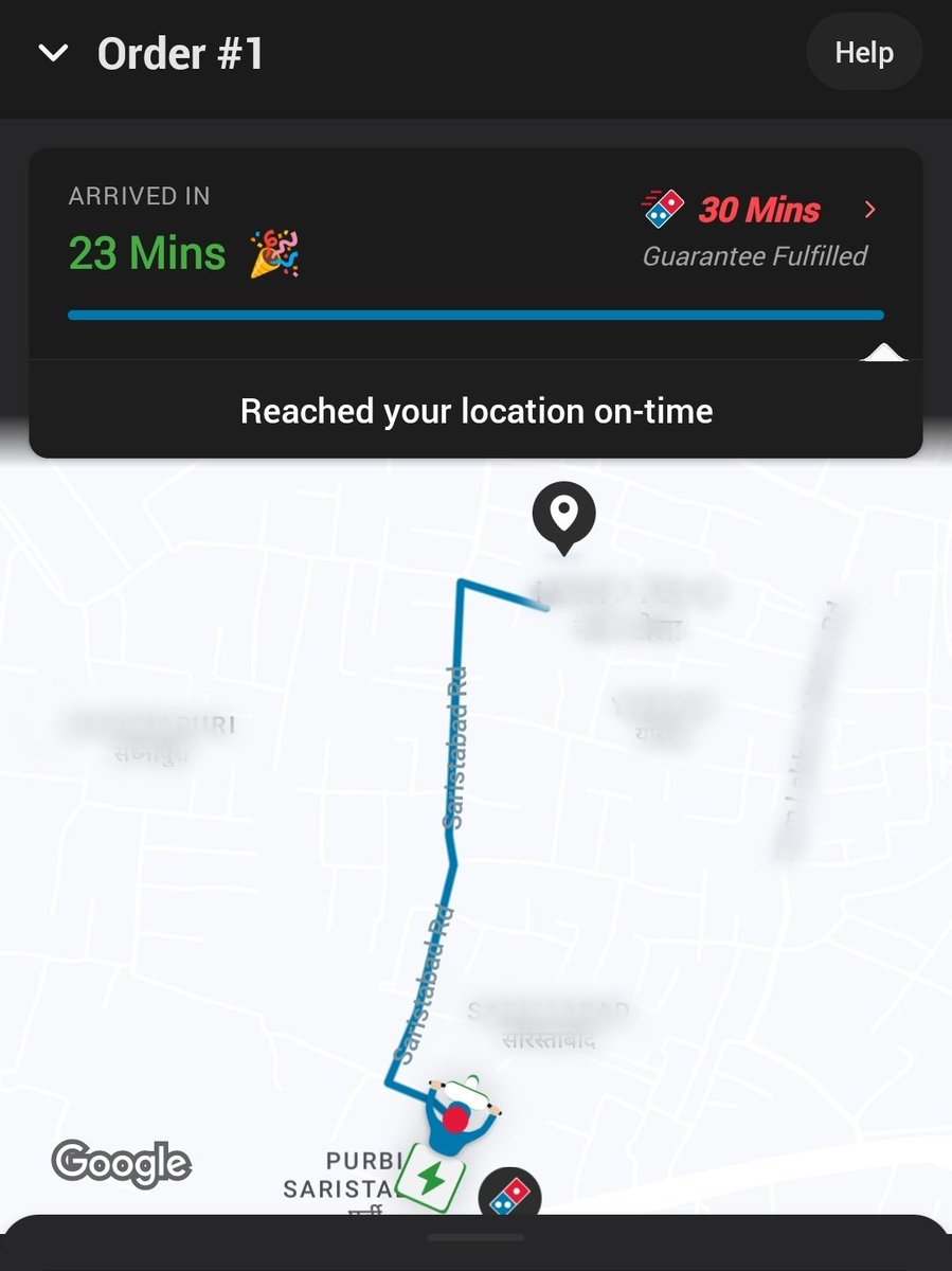kumar_safa26906's tweet photo. Hey @dominos_india
My order hasn’t even arrived yet, but it’s already showing as "arrived in 23 minutes." The delivery person hasn’t even started moving. Coz of this false update, I won’t be able to claim a refund even though the order is over 30 mins late. This is such a scam! https://t.co/iFtB1lYGxN