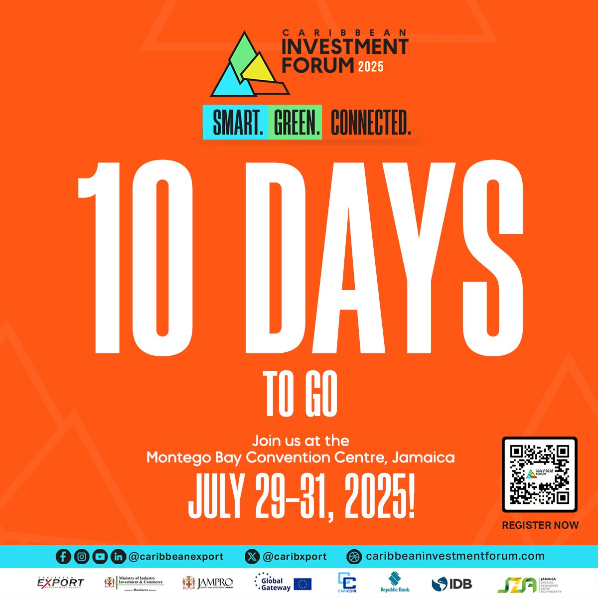 We’re just 10 days away from #CIF2025!

Join us for 3 dynamic days of innovation, strategic insights, and thought-provoking discussions, featuring some of the Caribbean’s most influential leaders and experts.

📍Montego Bay Convention Centre, Jamaica
📆 July 29–31, 2025
✅️