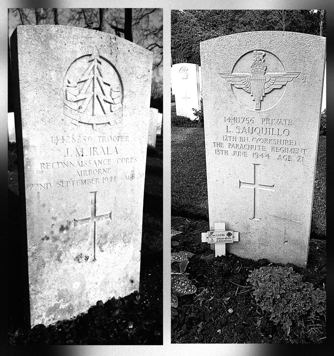 An amazing story...
Two Basque refugee children would make the ultimate sacrifice #ContinuingtheFight in the British Army during #WW2. Lucio Sauquillo in #Normandy, June 44 &amp; Joe Irala at #Arnhem..
