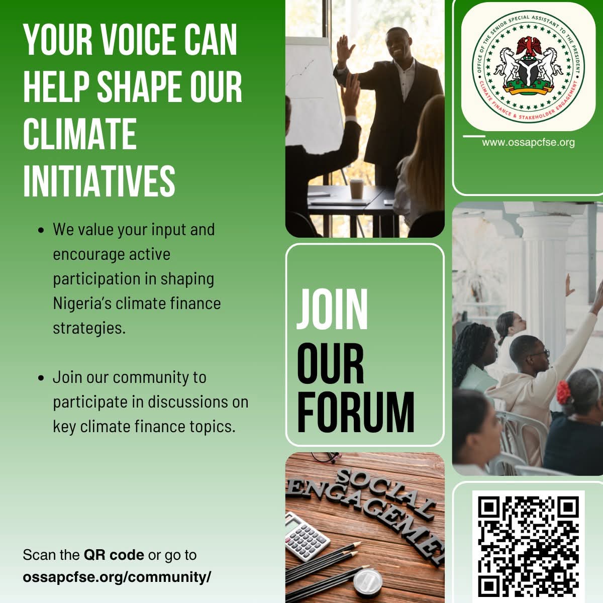 Ibshell1's tweet image. 🌍 Are you passionate about climate action, sustainable development, and unlocking green finance for Nigeria’s future?

Join the Climate Finance Forum — a dynamic online community powered by the OSSAP on Climate Finance and Stakeholder Engagementthe  — where policy leaders,…