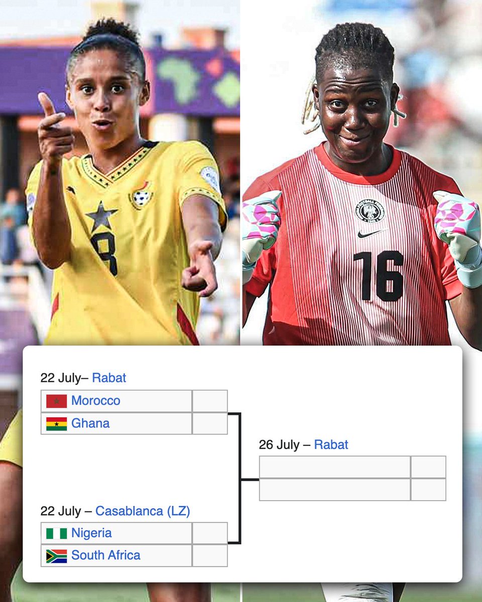 ESPNAfrica's tweet image. The WAFCON final could be a Jollof derby between Ghana and Nigeria if they can both get past their semifinal opponents 👀